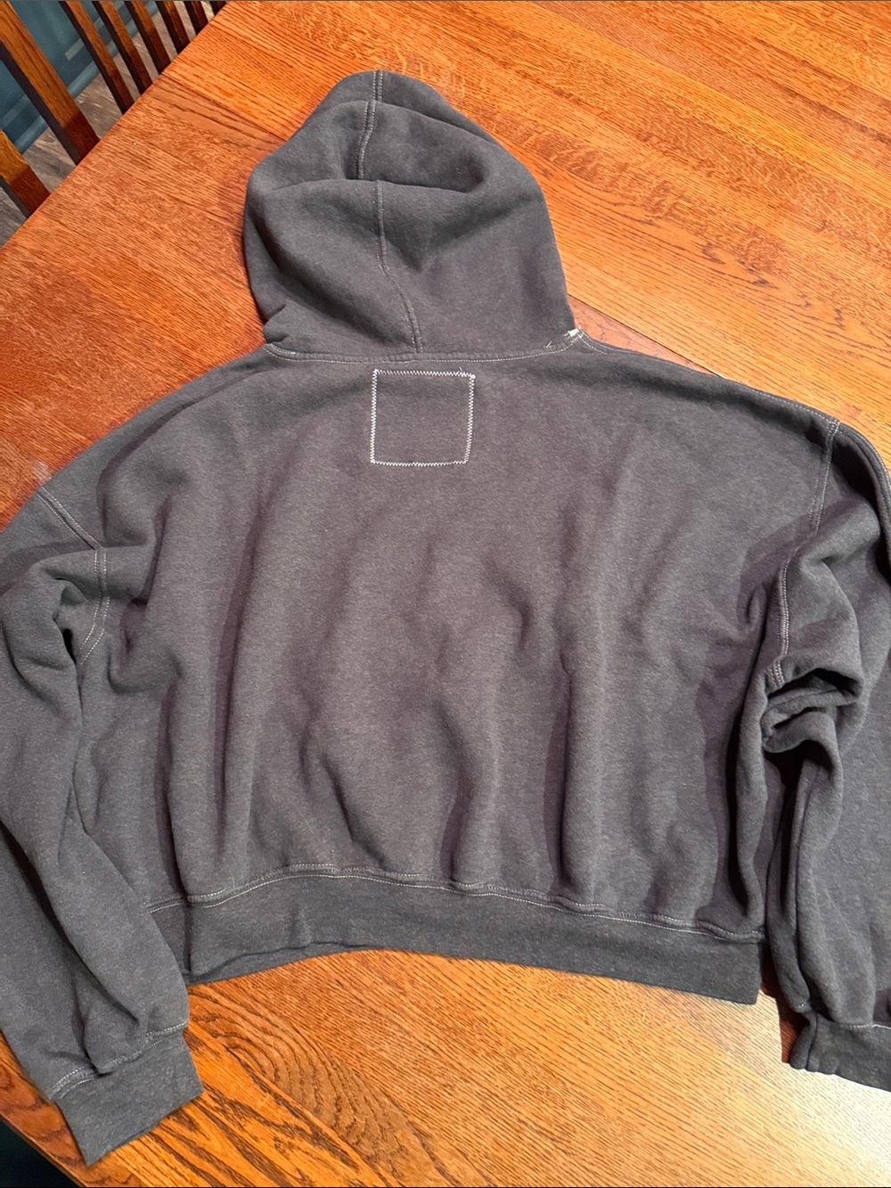 Women's Gray Guns and Roses, Studded Cross Hooded Sweatshirt - Picture 4 of 4